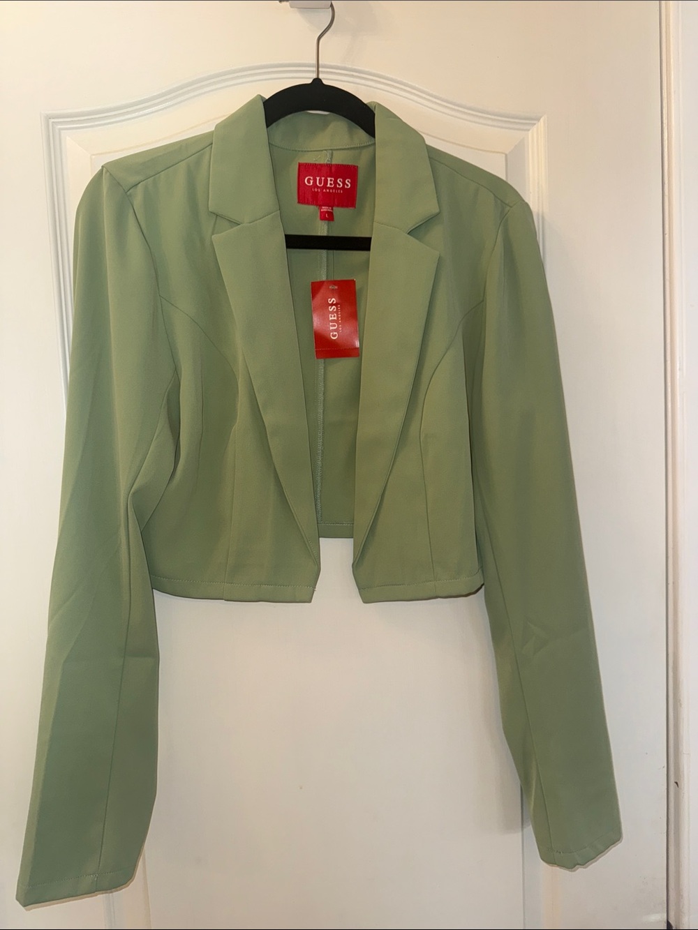 GUESS Light Green Cropped Blazer Jacket